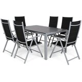Ibiza set namještaja 150 cm srebrna / crna 6+1 | shoptok.hr