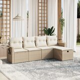  5-dijelni vrtni set sofa s jastucima bež od poliratana | shoptok.hr