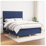 vidaXL Box spring postelja z vzmetnico moder 140x190 cm blag | Shoptok.si
