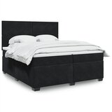 vidaXL Box spring postelja z vzmetnico črna 200x200 cm žamet | Shoptok.si