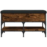 vidaXL Klop za čevlje dimljen hrast 82x42x45 cm inženirski les | Shoptok.si