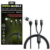 Max Mobile DATA KABEL USB/TYPE C - DUAL TYPE C RDD3199 BLACK 2.4A 60W 1.2m | shoptok.hr
