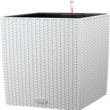 LECHUZA Okrasni lonec CUBE Cottage 50 kompletni set - Bela Cene