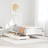 vidaXL Posteljni okvir brez vzmetnice bel 75x190 cm trdna borovina Cene