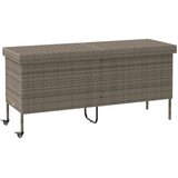 vidaXL Vrtna shranjevalna škatla s kolesi siva 160x55x75 cm poli ratan | Shoptok.si