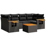  The Living Store Vrtna sedežna garnitura 7-delna z blazinami črn poli ratan - Vrtna Sedežna Garniture, (21452908) | Shoptok.si