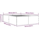  Posteljni okvir rjav hrast 140x190 cm inženirski les | Shoptok.si