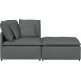 Modularna sofa s podnožjem i jastucima, tkanina, tamno siva | shoptok.hr