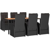  7-dijelni vrtni blagovaonski set s jastucima crni od poliratana | shoptok.hr