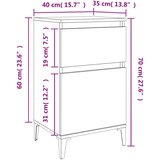  Nočne omarice 2 kosa dimljen hrast 40x35x70 cm | Shoptok.si