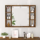 Ormarić s ogledalom LED boja dimljenog hrasta 76 x 15 x 55 cm | shoptok.hr
