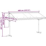  Prosto stoječa tende 4 × 3 m Poliester Antracit, (5000252580) | Shoptok.si