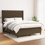  Krevet s oprugama i madracem tamnosmeđi 140 x 190 cm od tkanine | shoptok.hr