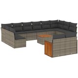  13-dijelni set vrtnih sofa od poliratana s jastucima sivi | shoptok.hr