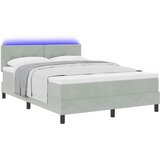  LED Box Spring Krevet Svijetlo siva 160 x 200 cm Baršun | Eponuda.ba