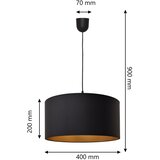  Luster na sajli ALBA 1xE27/15W/230V prečnik 40 cm crna/zlatna | Eponuda.com