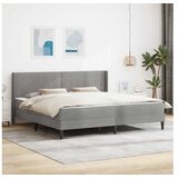 vidaXL Okvir kreveta s madracem Svjetlosiva 180 x 200 cm Baršun - Svjetlosiva 180 x 200 cm | shoptok.hr