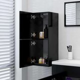 vidaXL Kopalniška omarica črna 30x30x80 cm iverna plošča | Shoptok.si