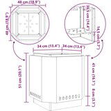 vidaXL Hladno valjano jeklo/Črna Hladno valjano jeklo 48 x 48 x 51 cm | Shoptok.si