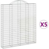  Obokane gabion košare 5 kosi 200x30x220/240 cm pocinkano železo, (20982009) | Shoptok.si