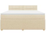  Krevet s oprugama i madracem krem 180x200 cm od tkanine | shoptok.hr