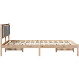 vidaXL Posteljni okvir z oblazinjenim vzglavjem Svetlo siva | Shoptok.si