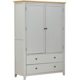 MID.YOU GARDEROBNA OMARA furnirano, masivno siva, naravne barve | Shoptok.si