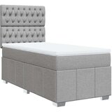 vidaXL Krevet s oprugama i madracem svjetlosivi 100x200 cm od tkanine | shoptok.hr