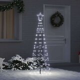 vidaXL LED božično drevesce med 390 LED Hladno bela 250 cm elezo | Shoptok.si