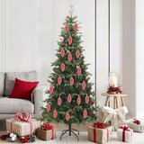  Božićna kuglica s četinicom 40 pcs Crvena Plastika | shoptok.hr