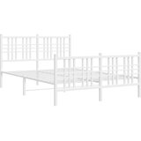  Metalni okvir kreveta uzglavlje i podnožje bijeli 120x200 cm | shoptok.hr