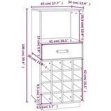 Ormarić za vino 45 x 34 x 100 cm od masivne borovine | shoptok.hr