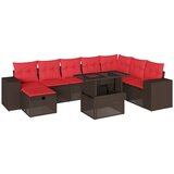 vidaXL 9-delni vrtni komplet sedežnih garnitur z blazinami rjav poli ratan, (5000334817) | Shoptok.si