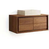 Kave Home Nizak/zidni ormarić za ispod umivaonika od masivne tikovine u prirodnoj boji 90x40 cm Kenta – | shoptok.hr