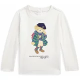 Polo Ralph Lauren Otroška bombažna majica z dolgimi rokavi bela barva