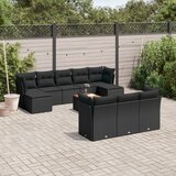  The Living Store Vrtna sedežna garnitura 11-delna z blazinami črn poli ratan - Vrtna Sedežna Garniture, (21469097) | Shoptok.si