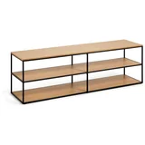 Kave Home TV stol u crno-prirodnoj boji u dekoru hrasta 160x50 cm Yoana -