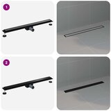  2 u 1 odvod za tuš Crna 90 cm Nehrđajući čelik 304 | shoptok.hr