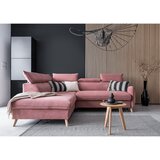 Miuform Svijetlo ružičasta baršunasta sklopiva kutna garnitura (s lijevim kutom) Sweet Harmony – Cijene