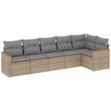  The Living Store Vrtna sedežna garnitura 6-delna z blazinami bež poli ratan - Vrtna Sedežna Garniture, (21443293) | Shoptok.si