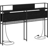 vidaXL Skladiščni naslon z vzglavjem Črni hrast 140 cm Konstruiran les | Shoptok.si