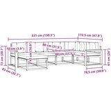  Set vanjskih sofa 6 kom. Prirodna i bež Smeđa 331 x 172,5 x 73 cm | shoptok.hr