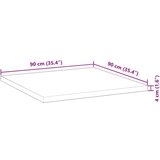 Stolna ploča četvrtasta 90x90x4 cm od masivnog drva bagrema | shoptok.hr