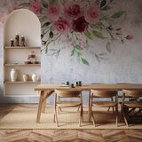 Foto tapeta - Summer bloom - plant motif with flowers and leaves in pink tones 450x315 | shoptok.hr