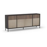 Marckeric Antracitno siva/svetlo rjava nizka komoda 206x86 cm Amalia – | Shoptok.si