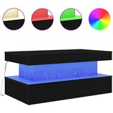  Klub stolić s LED svjetlima crni hrast 90x50x40 cm | shoptok.hr