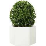  Vrtna sadilica bijela šesterokutna 69x60x45 cm čelična | shoptok.hr