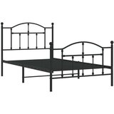 Metalni okvir kreveta uzglavlje i podnožje crni 100x190 cm | shoptok.hr