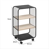 5five Poslužni sto/mobilna polica COLGE 74x43 cm crna/bež | Eponuda.com