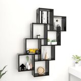 vidaXL Stenska polica kockasta črna 90x15x119 cm iverna plošča Cene